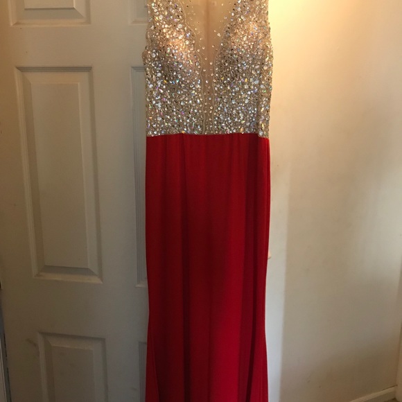 Beaded Red Prom/Formal Dress - Picture 5 of 6